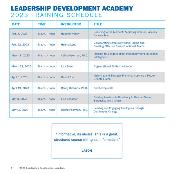 Kirkwood Community College Corporate Training Leadership Development Academy 2023 Brochure 5021