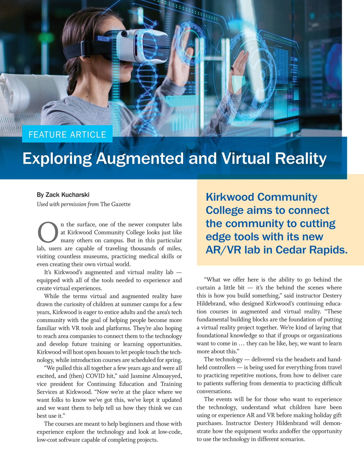 Kirkwood Community College Spring Catalog 2023 ARVR Feature Page 1 Kirkwood Community College Spring Catalog 2023 ARVR Feature Page 1