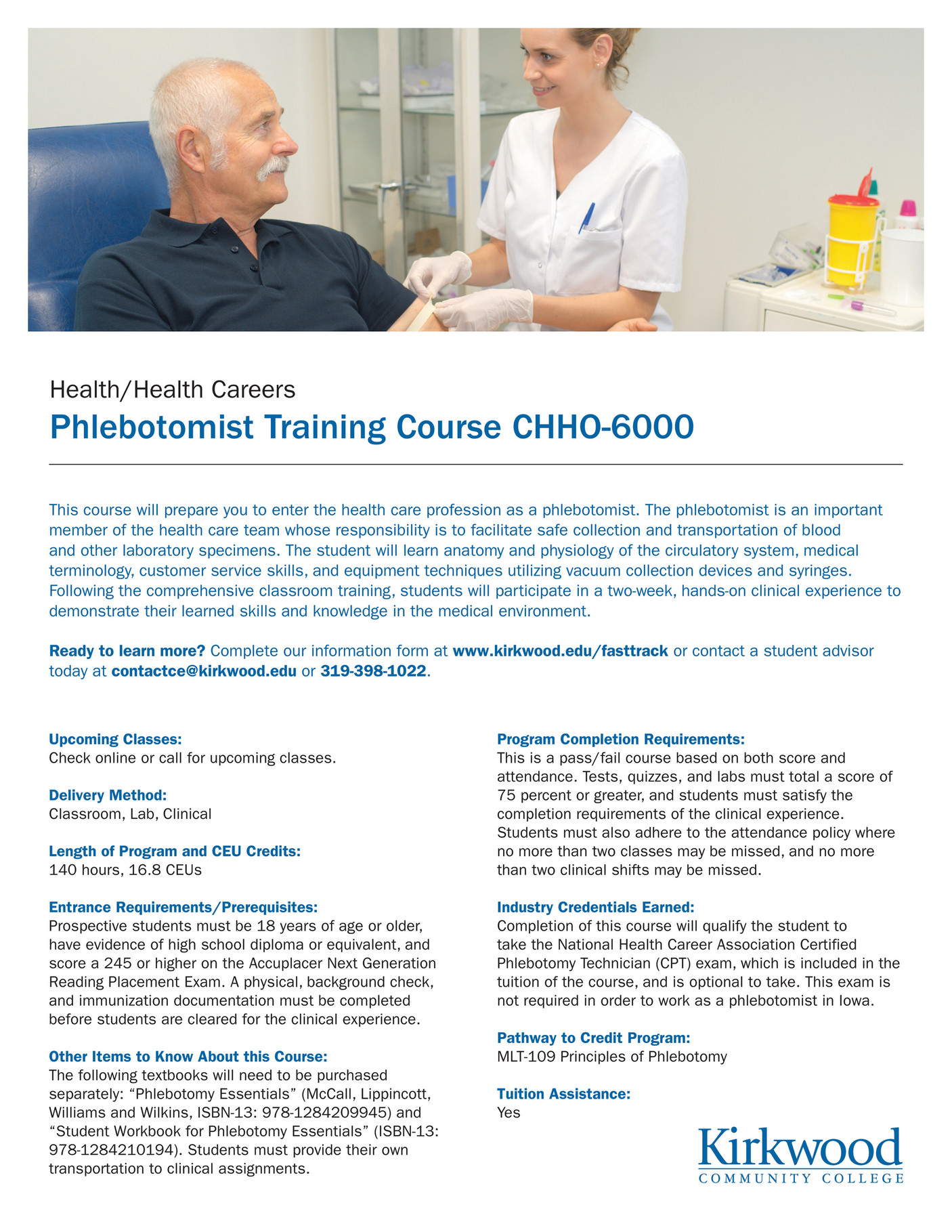 Kirkwood Community College - FastTrack Phlebotomist Training - Page 1