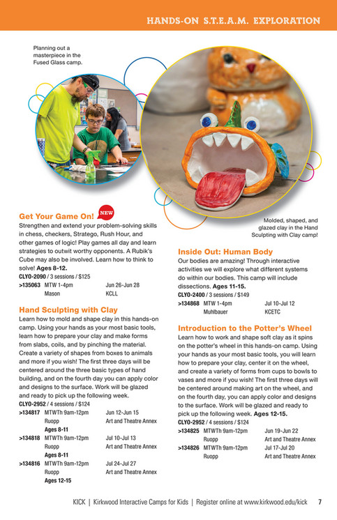 Kirkwood Community College Kick Summer Camps 2023 Brochure Page 6 7 3015