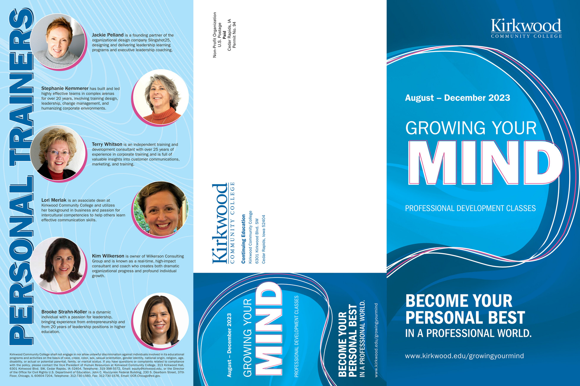 Kirkwood Community College Growing Your Mind Fall 2023 Brochure Page 1 3249