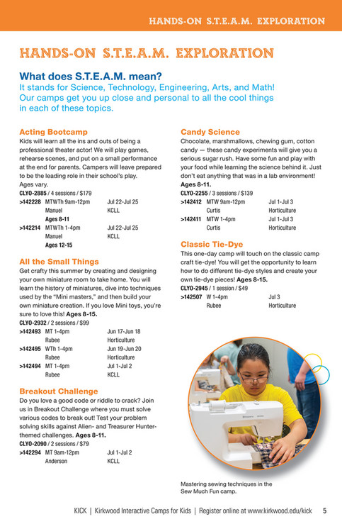 KICK Summer Camps 2024 Brochure - Page 2-3