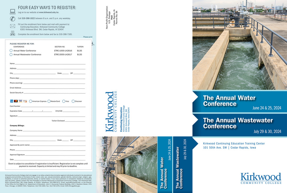 Kirkwood Community College Water Wastewater Conference 2024 Brochure