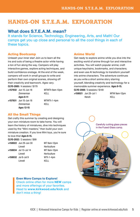 Kirkwood Community College - KICK Summer 2026 Brochure - Page 6-7