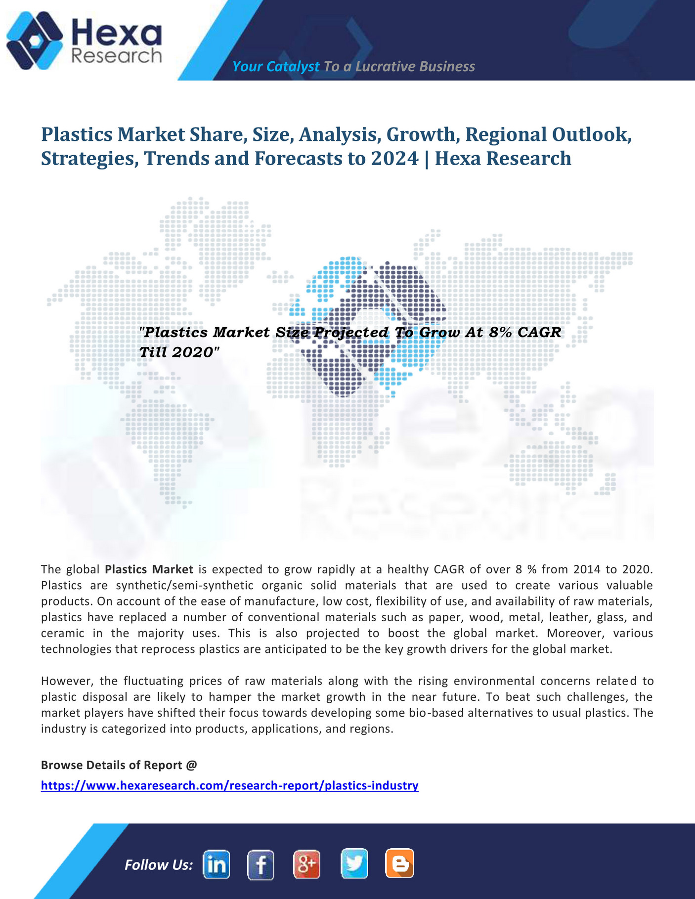 Hexa Research - Plastics Market To Grow Rapidly at a Healthy CAGR of ...