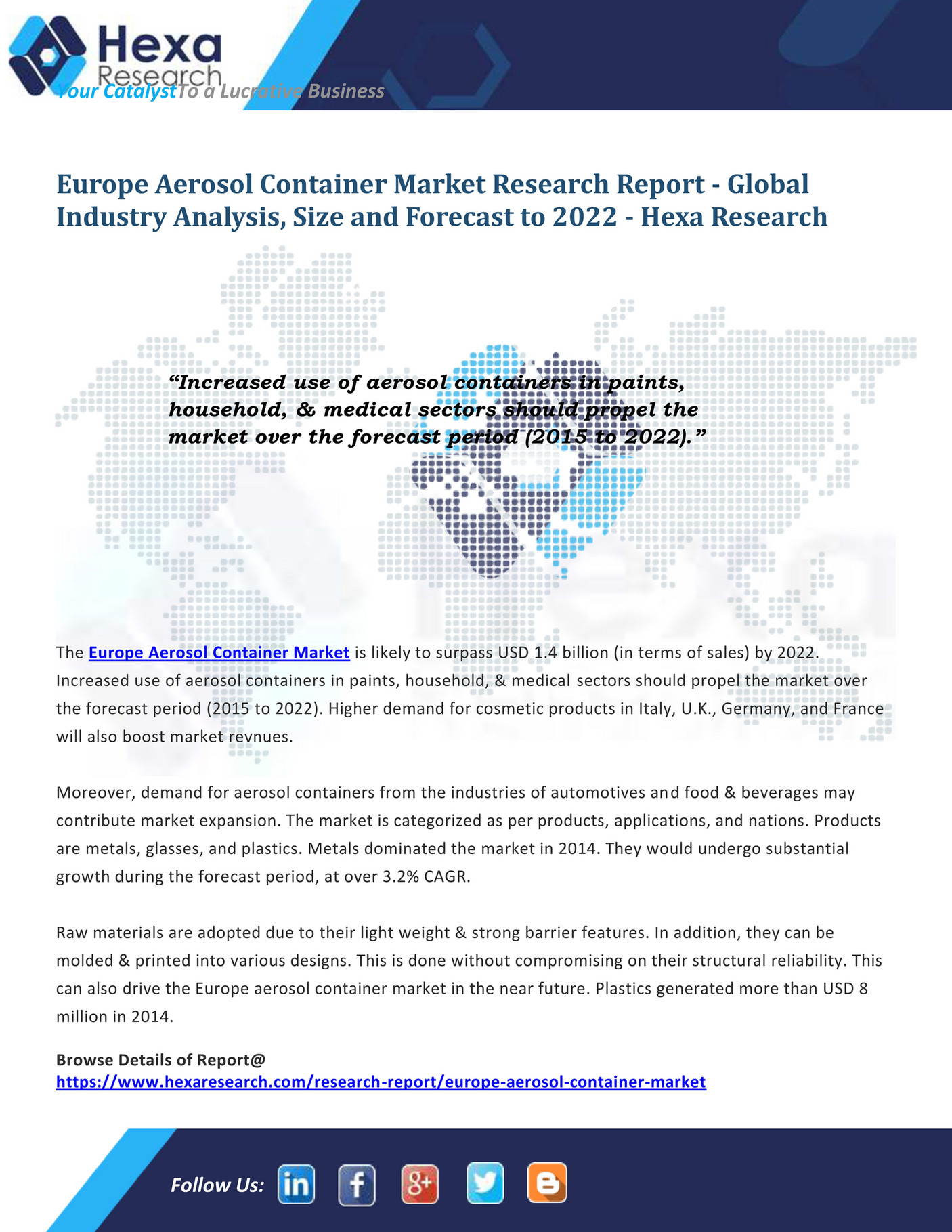 Grand View Research Europe Aerosol Container Industry Size Analysis