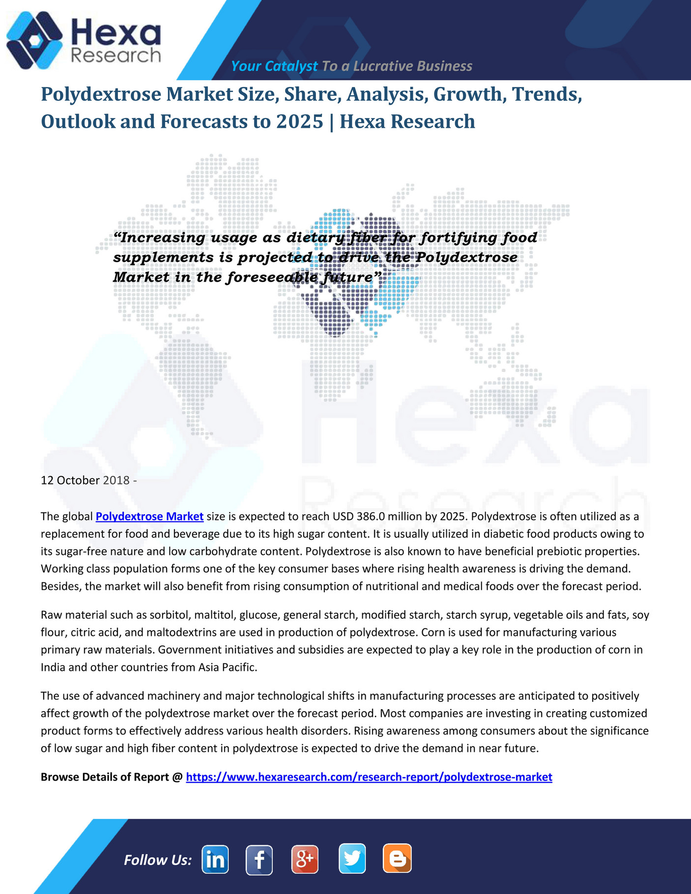 Grand View Research Global Polydextrose Market Research Report, 2024