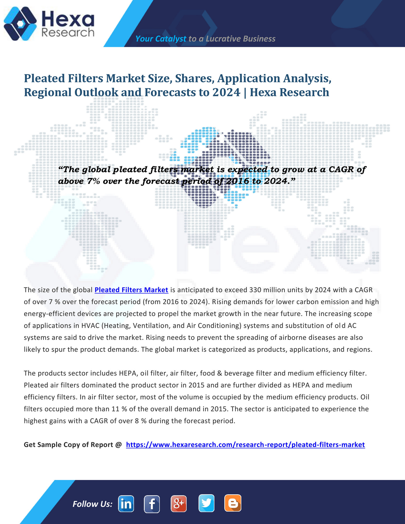 Grand View Research Global Pleated Filters Market Size, Share