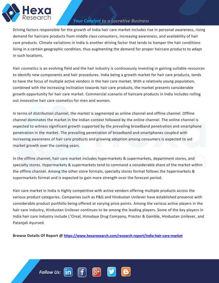 Grand View Research India Haircare Market Size Share Industry