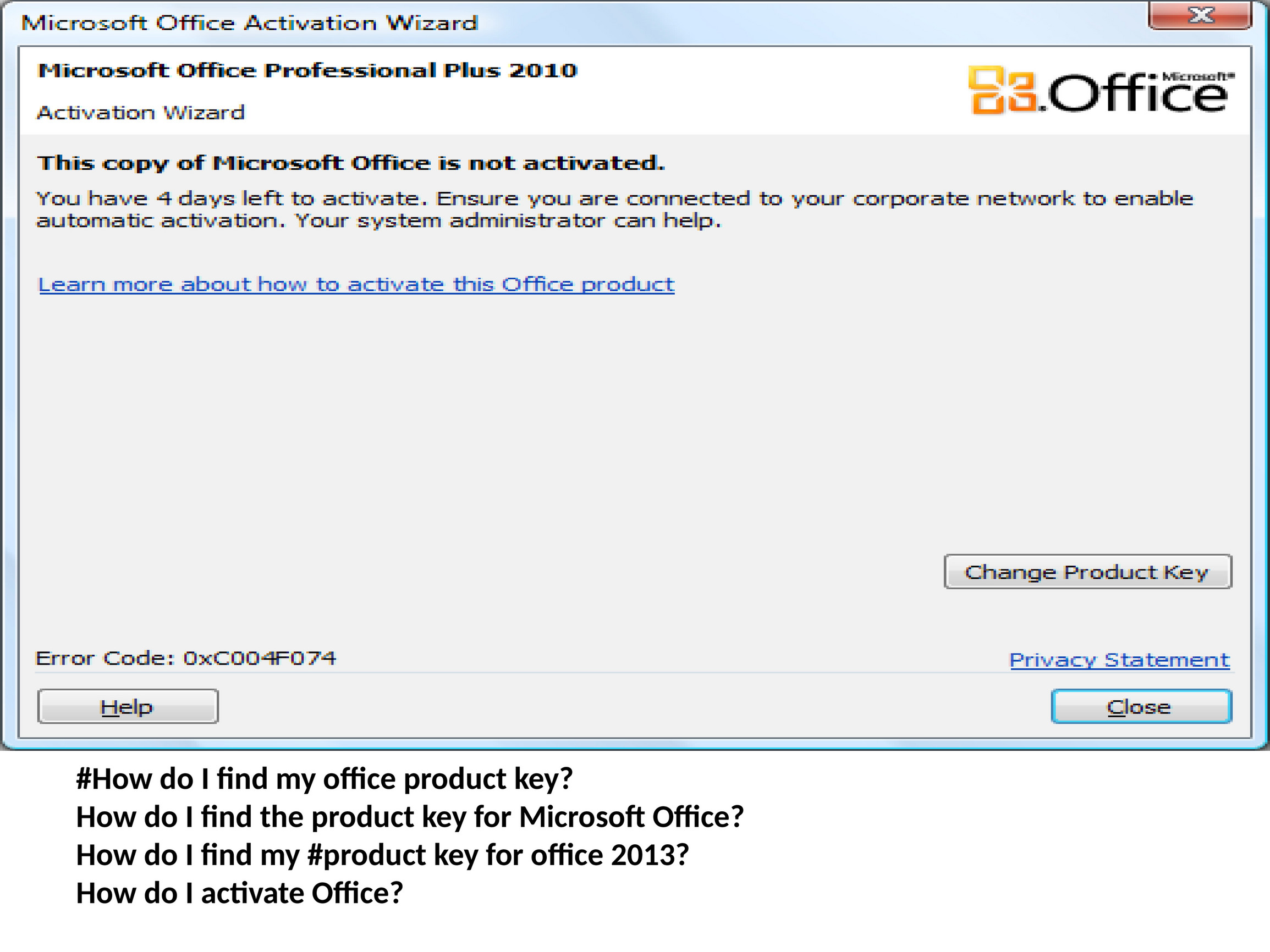 how to find key code for microsoft office
