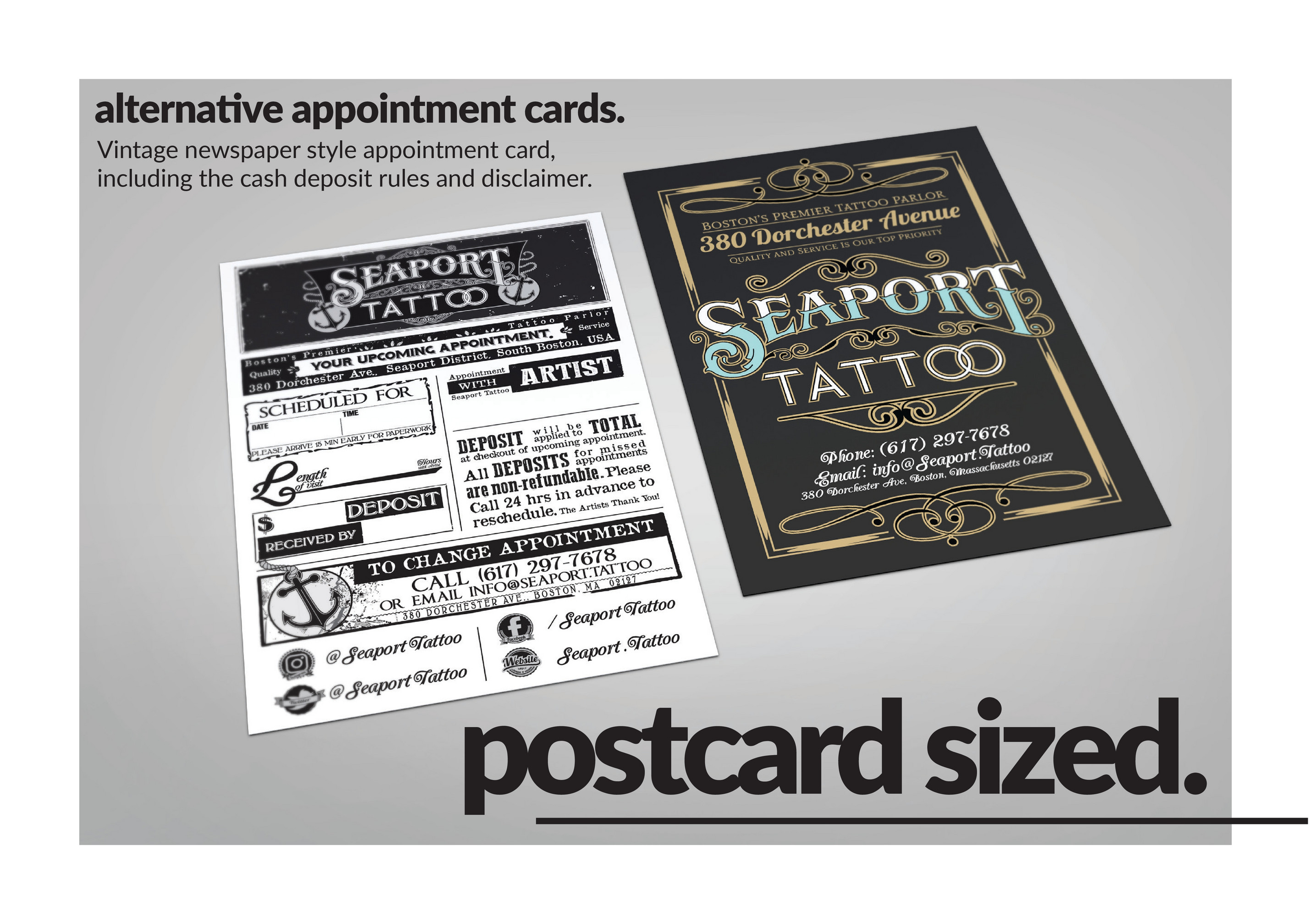 Free Vector  Hand painted business card for a tattoo studio