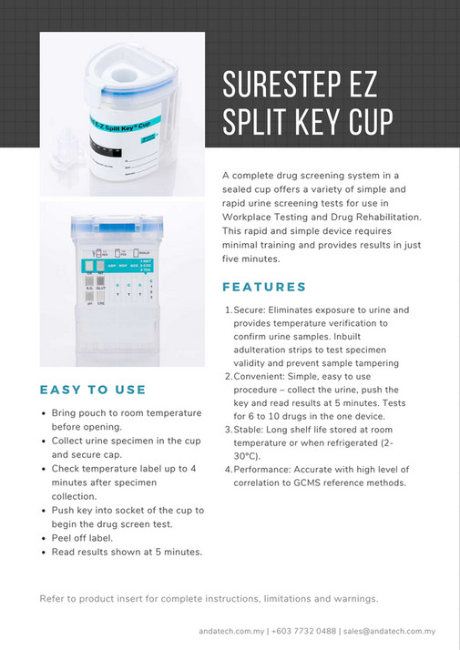 Surestep Urine Drug Test Cup Brochure Malaysia Page Created