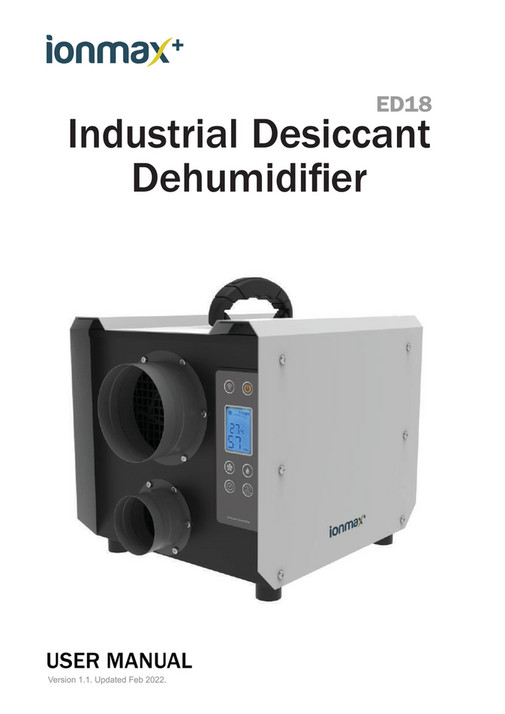 Ionmax Ed18 Industrial Desiccant Dehumidifier User Manual Page 1
