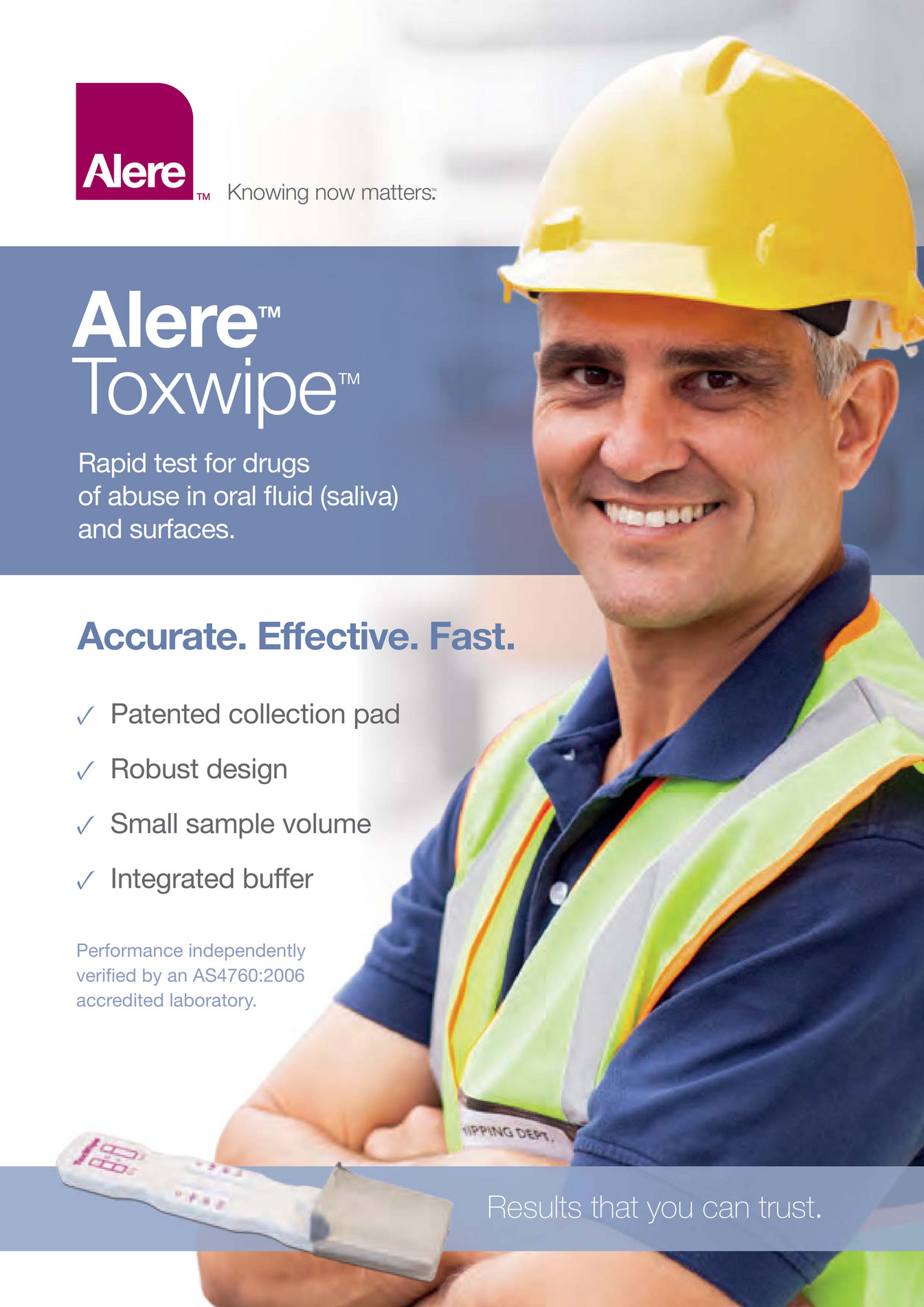 Andatech Alere Toxwipe Saliva Drug Testing Kit Brochure Page 1