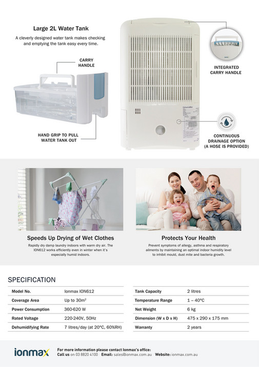 Andatech Ionmax Ion612 Desiccant Dehumidifier Brochure Page 2 Created With