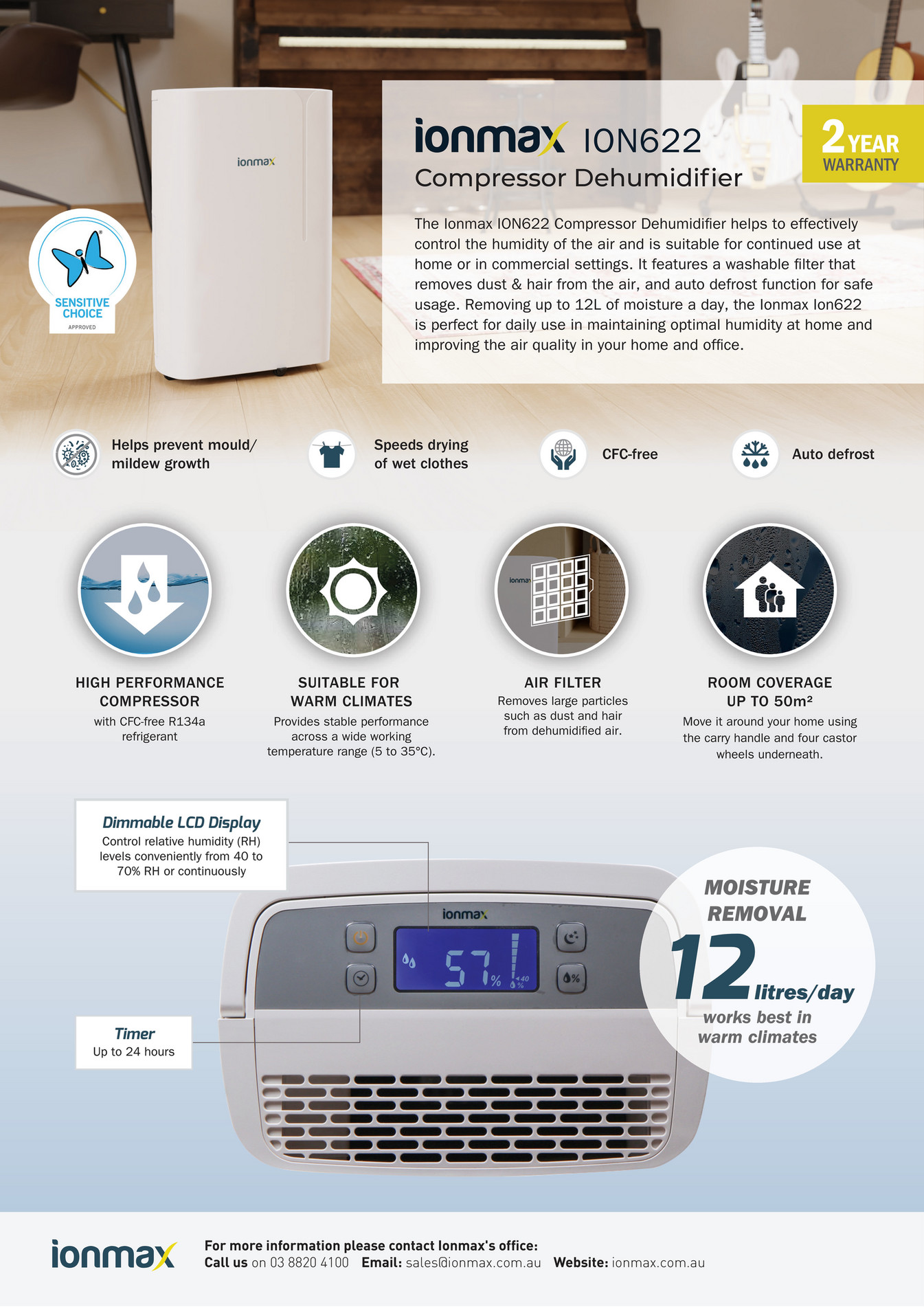 Andatech Ionmax Ion622 Compressor Dehumidifier Fact Sheet Page 2 Created With