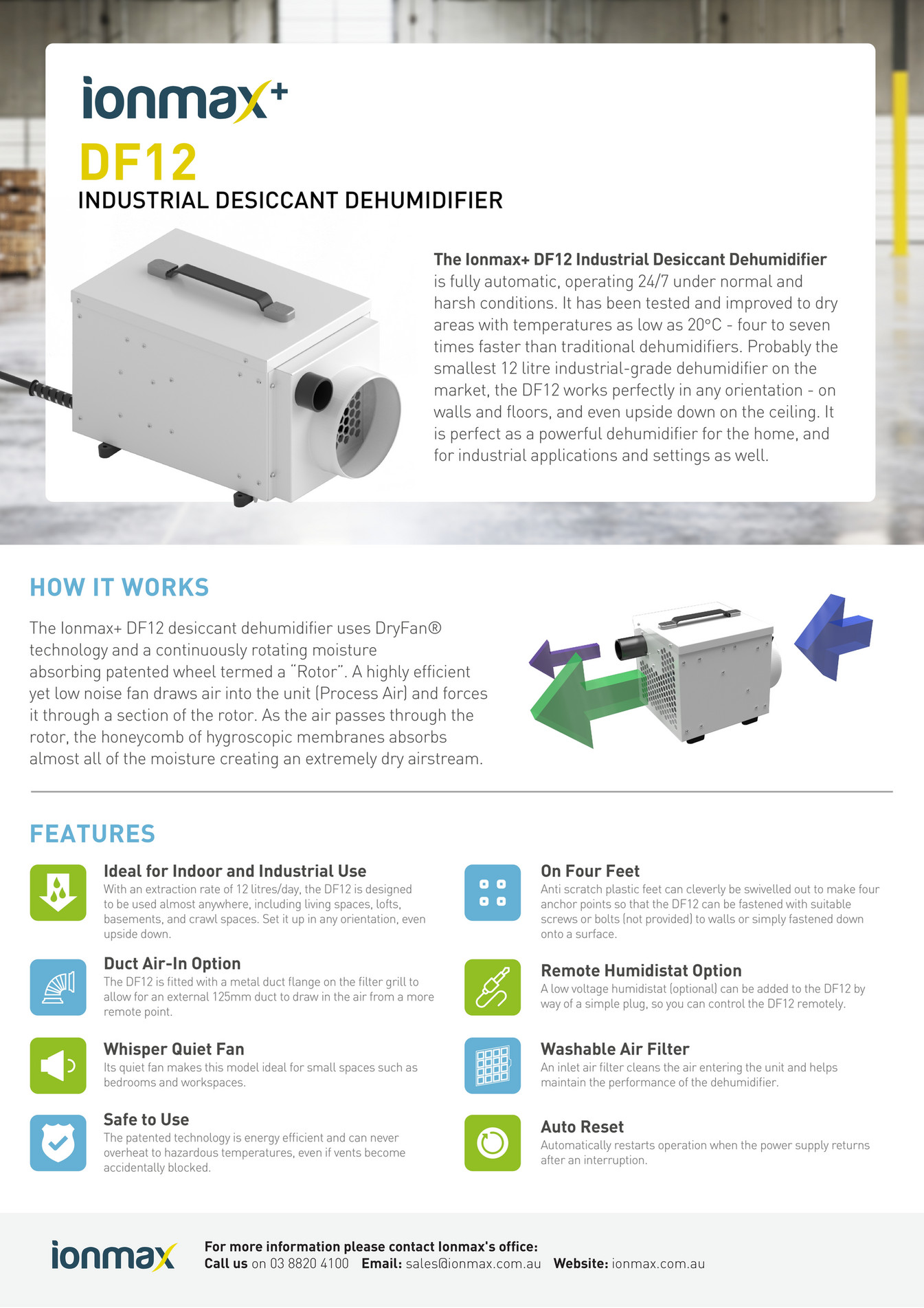Andatech Ionmax Df12 Industrial Desiccant Dehumidifier Brochure Page 1 Created With