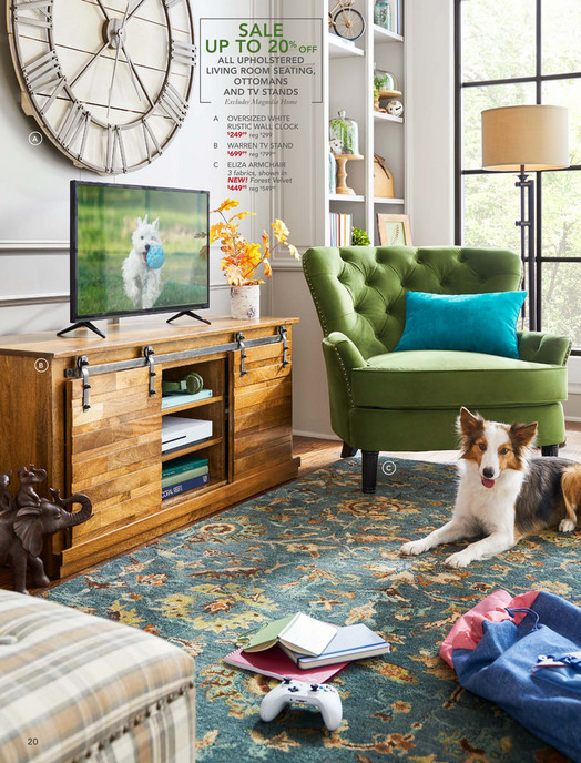 Pier 1 Imports September 2018 Mailer Warren 54 Tv Stand Up To 20 Off All Upholstered Living Room Seating Ottomans And Tv Stands