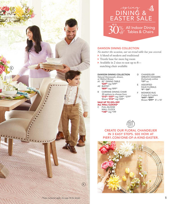 Pier 1 Imports March 2018 Mailer Corinne Linen Dining Chair With Spring Dining Easter Up To 30 All Indoor Off Tables
