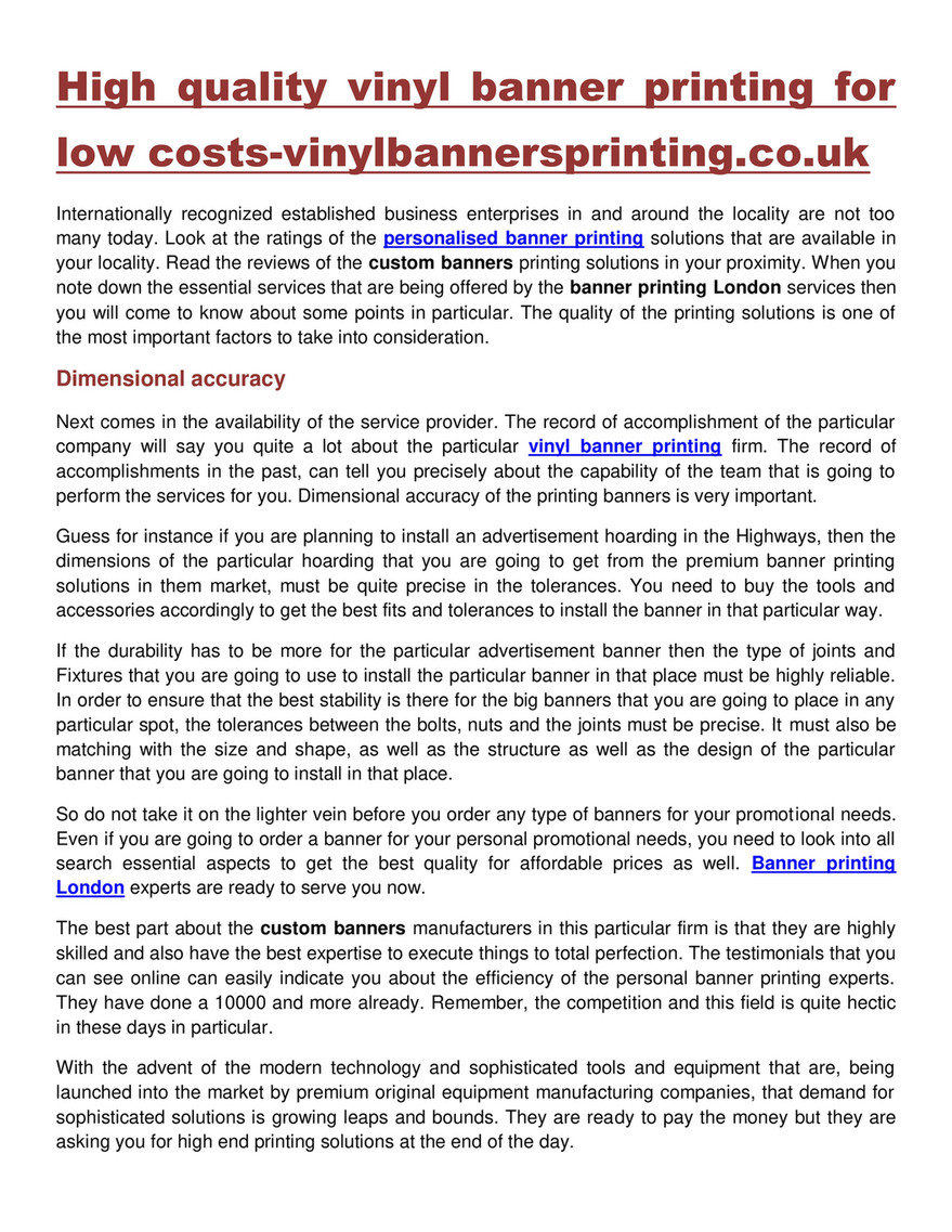 My Publications High Quality Vinyl Banner Printing For Low Costs