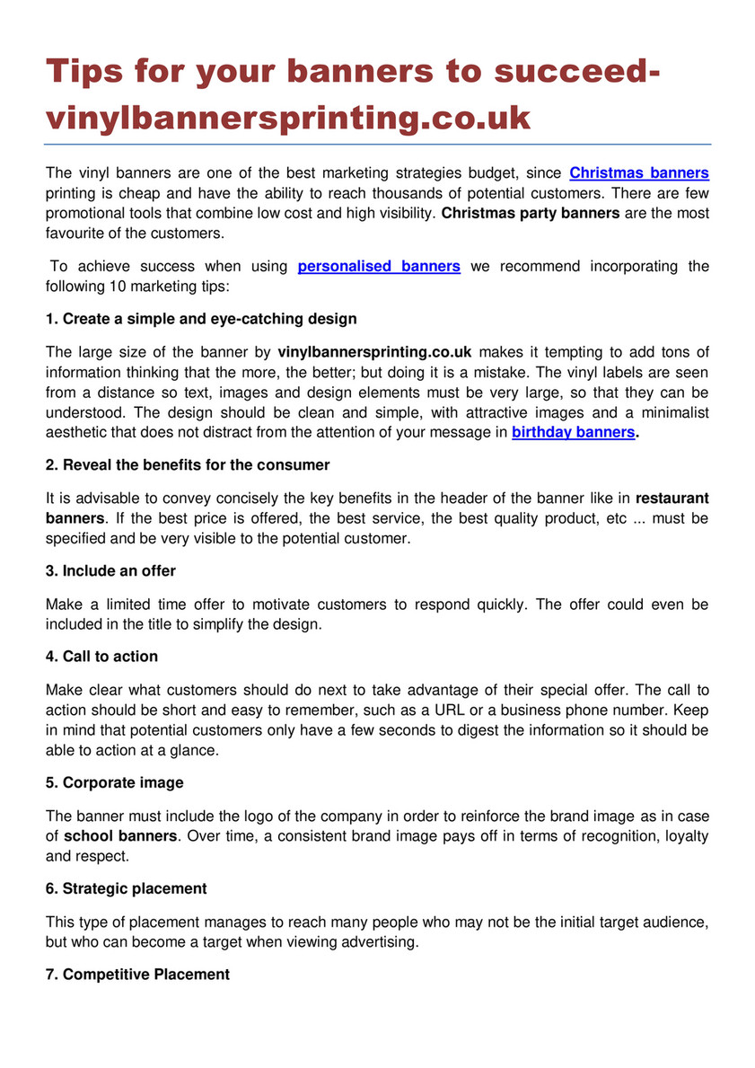 My Publications Tips For Your Banners To Succeed