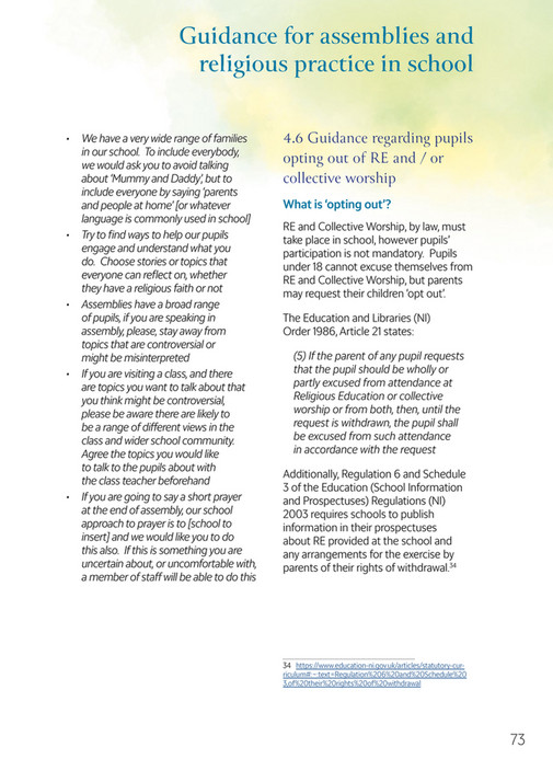 Religious Exercise Integrated Education Fund - Faith and Belief in school - NICIE IEF ...