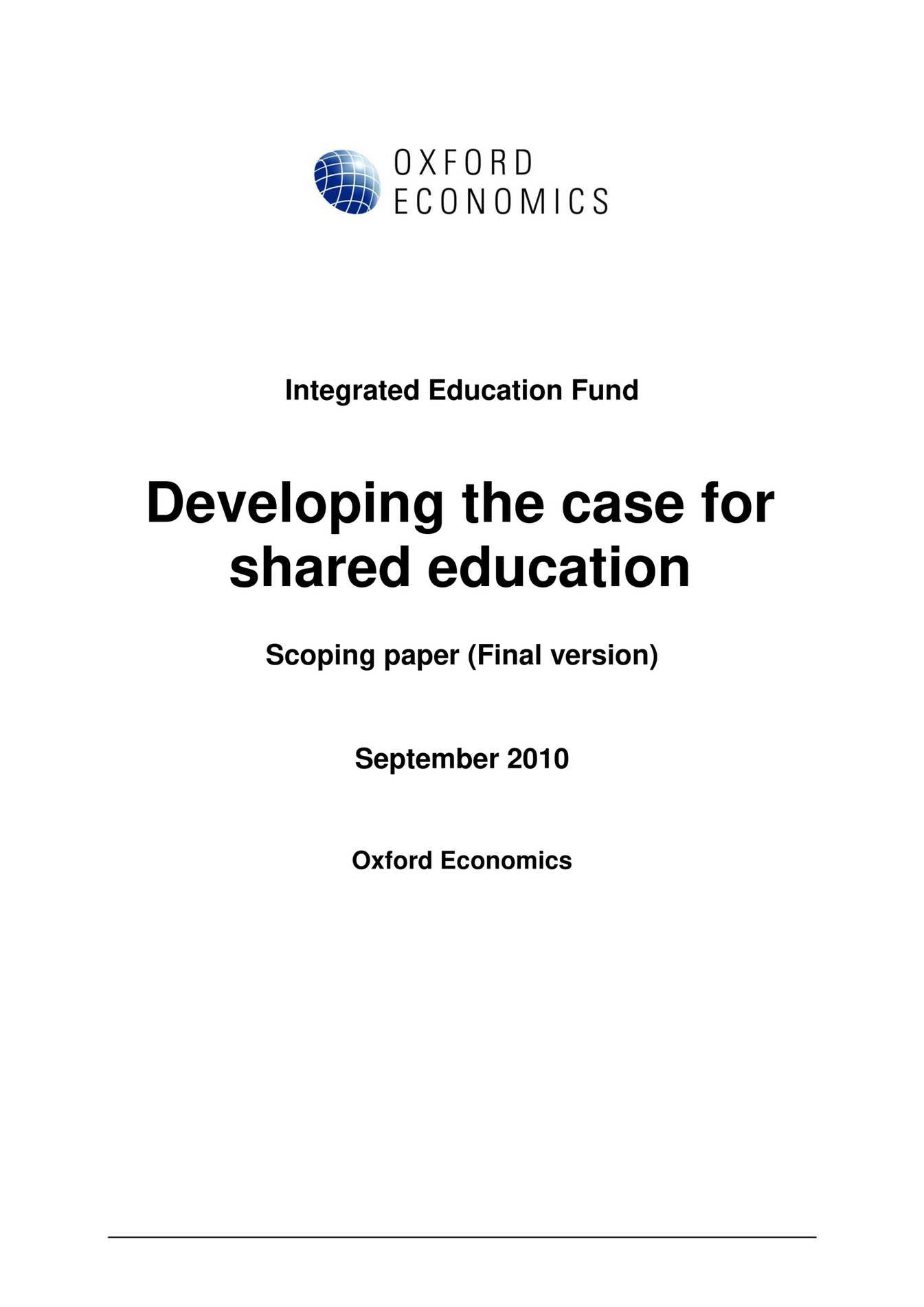 Integrated Education Fund - Oxford Economics Scoping Paper - Page 1 ...