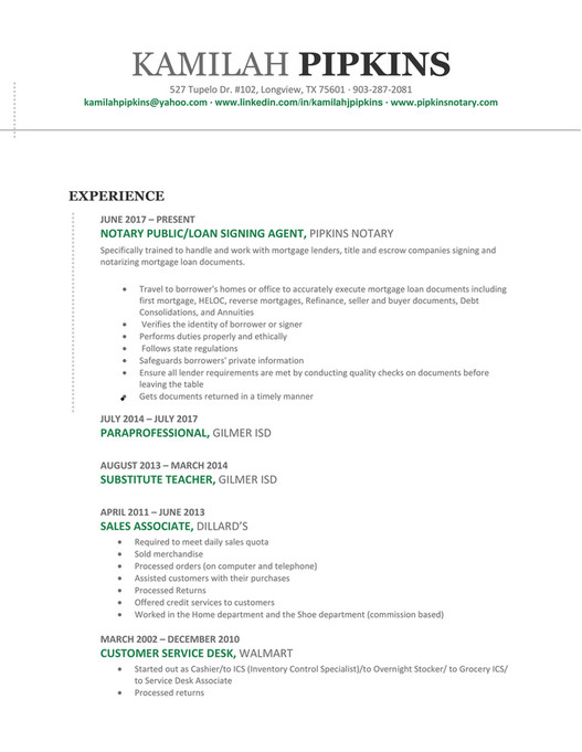 PIPKINS NOTARY Pipkins Resume - C78f35082882720b41b70b3aee3d02bdb131103c At600 