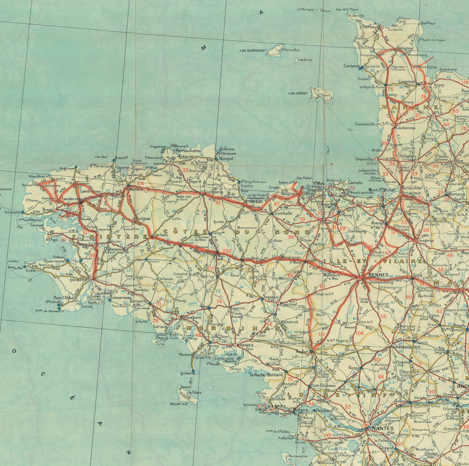 244thfieldartillerybattalion.com - Carte Michelin Road Map Color Used ...