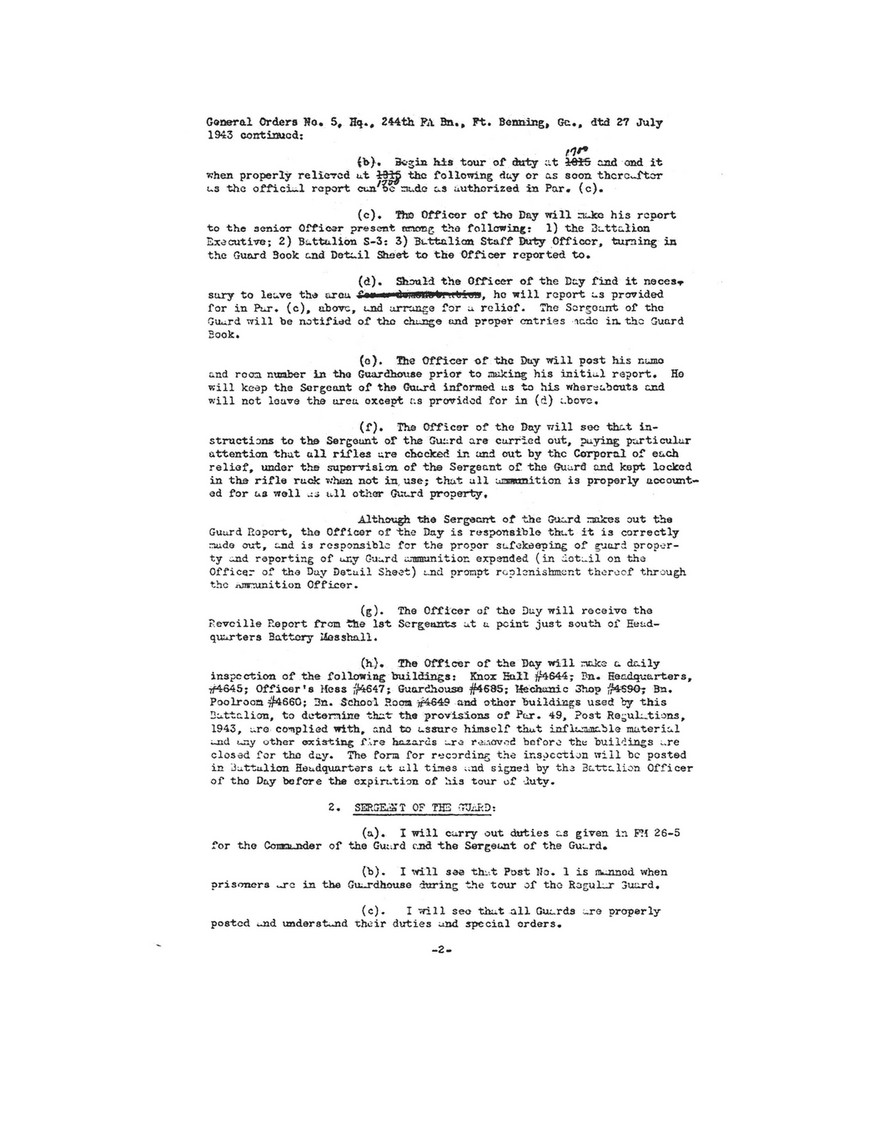 244thfieldartillerybattalion Com General Orders No 4 1943 July 1 Page 21 22 Page 2 3 Created With Publitas Com