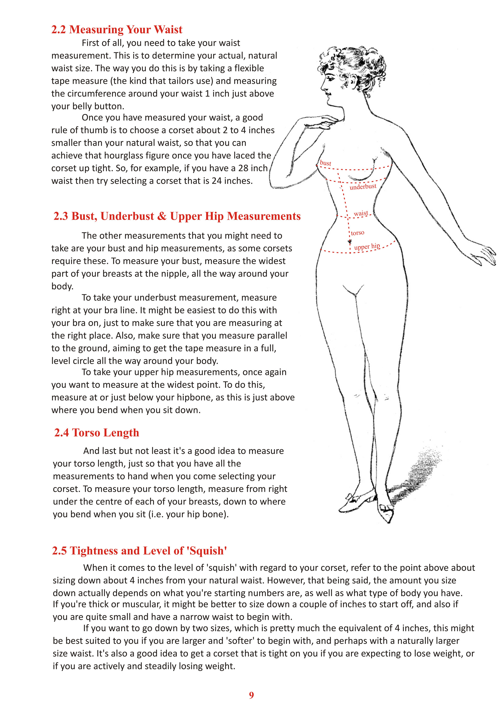 How to measure for your AEC Corset 1) UNDER BUST Measure your under bust  UNDER your bra line going around your body…