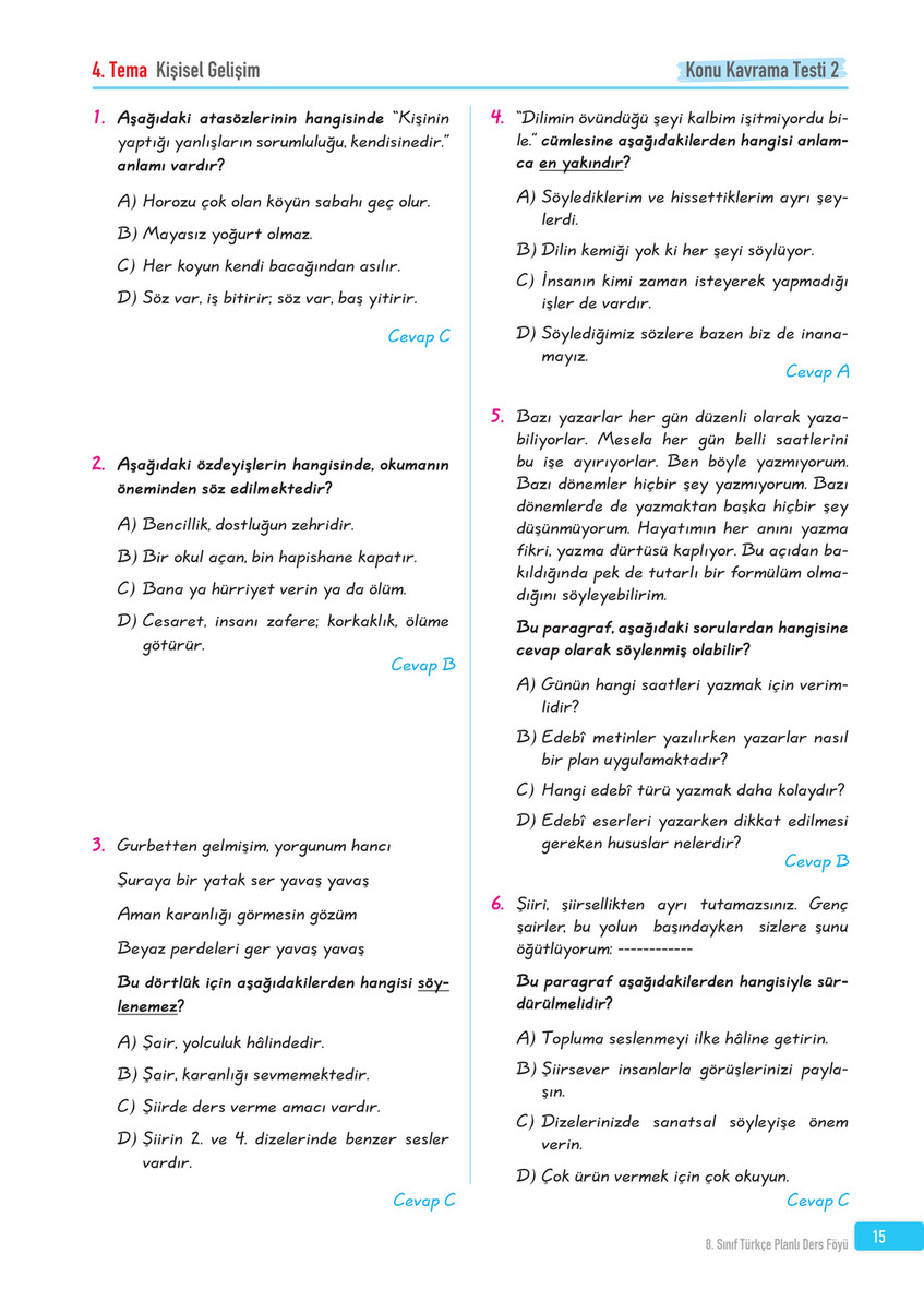 senabil 8 sinif turkce pdf page 206 207 created with publitas com