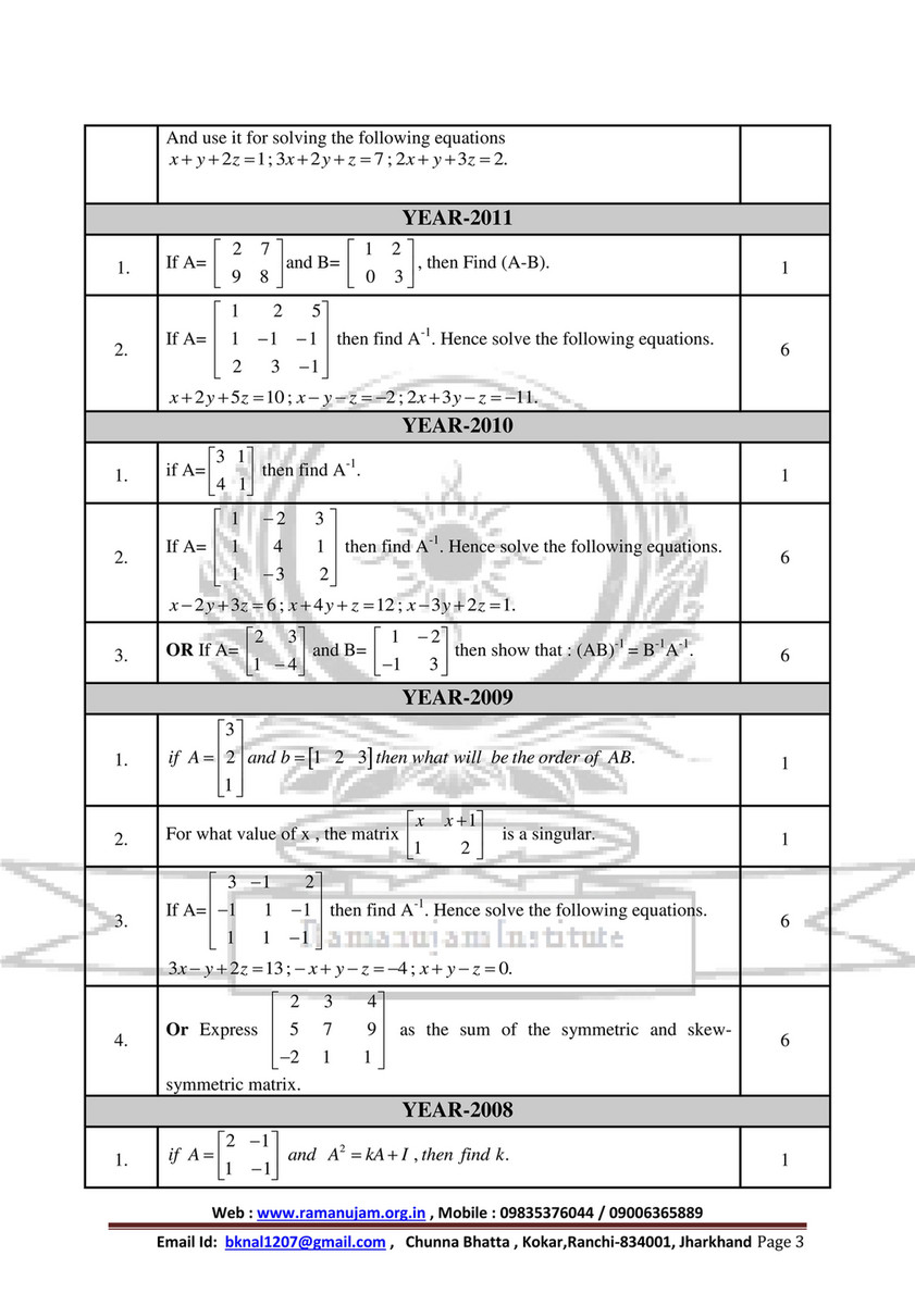 My Publications Jac Board Class 12 Matrix Question 06 17 Mathematics By Bharat Page 2 3 Created With Publitas Com