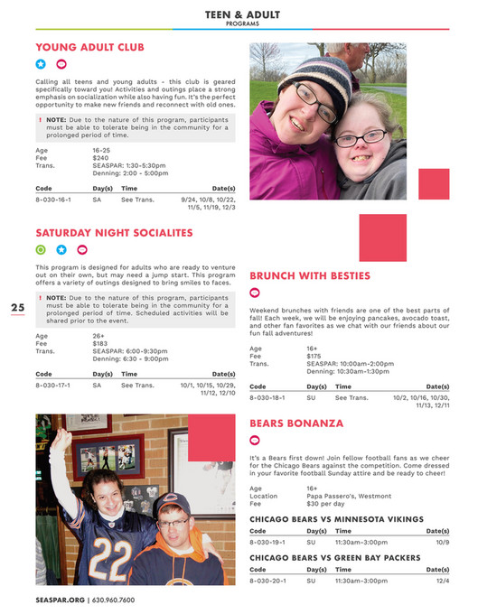 Program For Outing SEASPAR Fall 2022 Program Guide - Page 24-25 - Created with Publitas.com