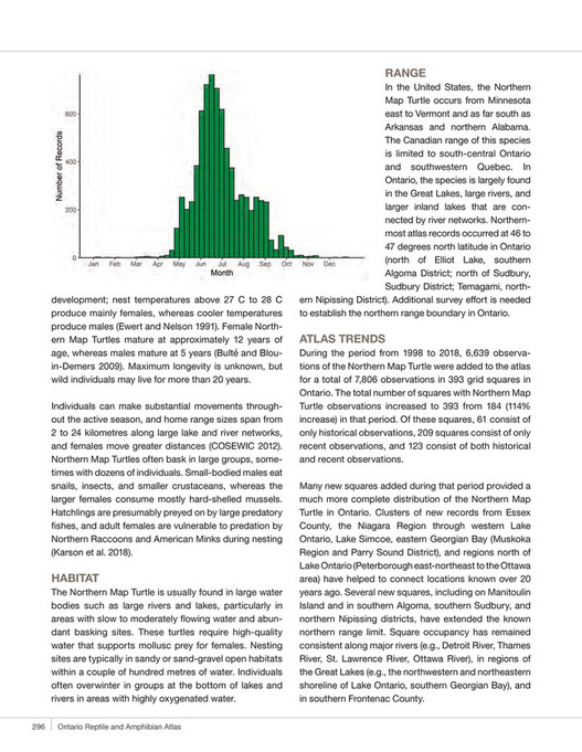 Turtle Max Age Ontario Reptile and Amphibian Atlas Publication - Page 296-297