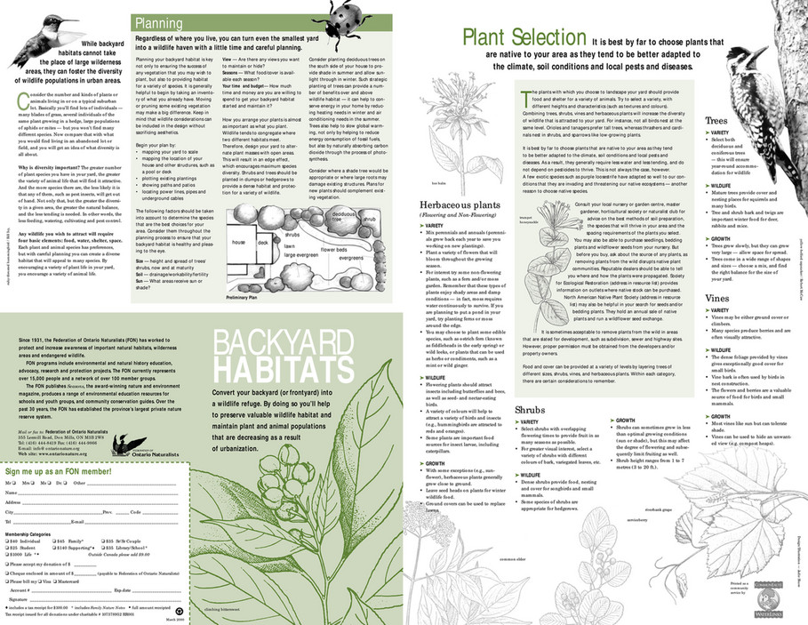 ON Nature magazine Backyard habitats Page 1