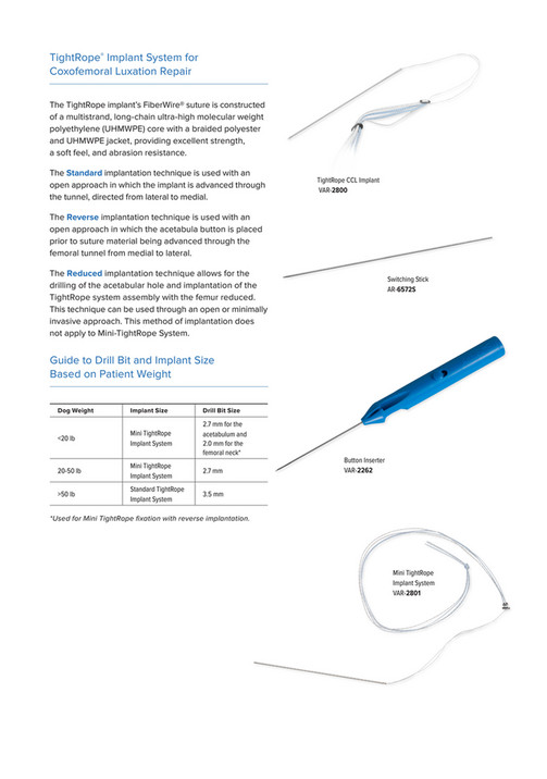 DLC Vet Pty Ltd - TightRope® Implant System Surgical Technique for ...