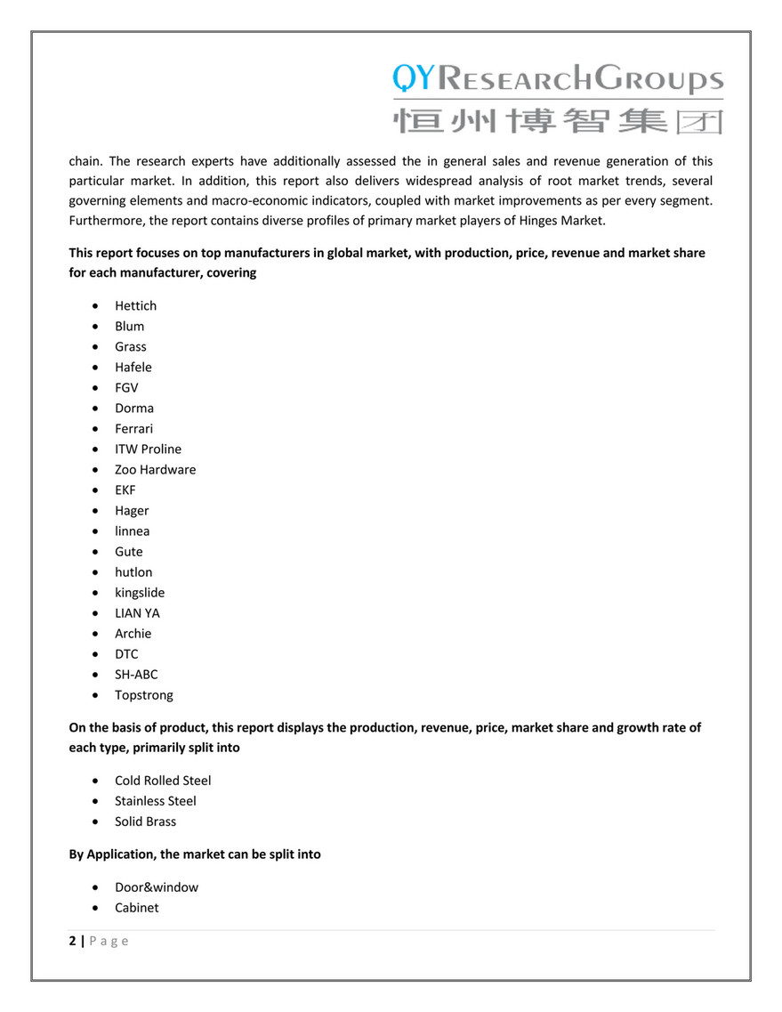 Market Research Globe Hinges Market Industry Analysis Size Share Trends Demand Overview Forecast 2022 Page 2 3 Created With Publitas Com Ya Trends 2022