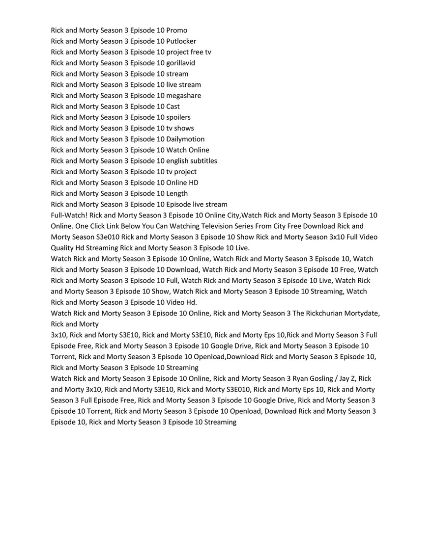 Watch Rick And Morty Season 3 Episode 10 S3e10 Full Episode Online Page 2 Created With Publitas Com
