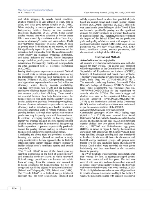 Impact of biofield energy treatment on broiler chicken growth ...
