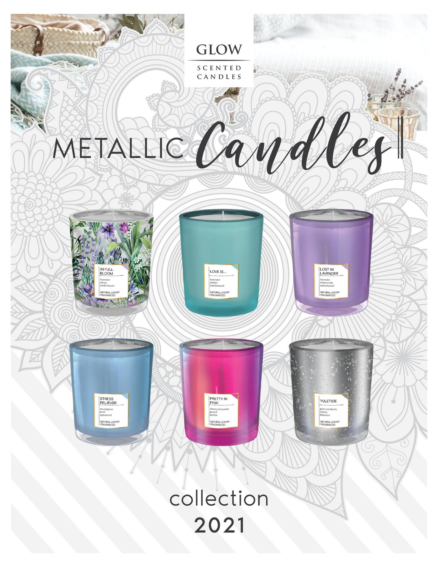 GLOW Scented Candles metallics collection glass candles 2021 Page 1