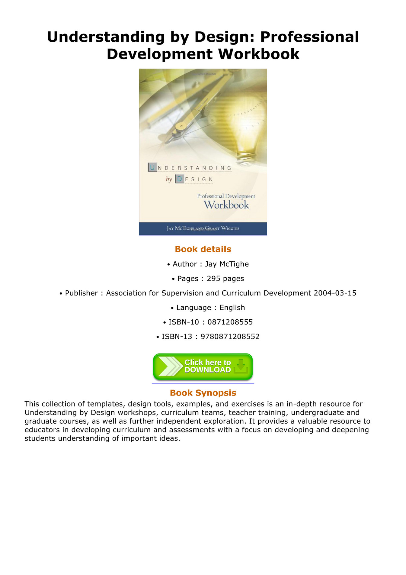 PDF - Understanding by Design Professional Development Workbook - Page