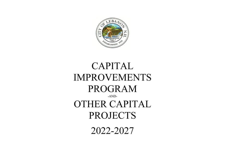 20222027 Approved CIP Lebanon, NH Page 1