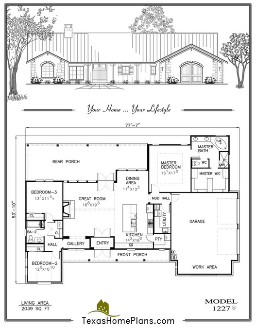 texas home plans - TEXAS TRADITIONAL- HOMES - Page 44-45