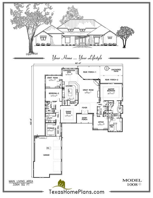 texas home plans - TEXAS TRADITIONAL- HOMES - Page 36-37