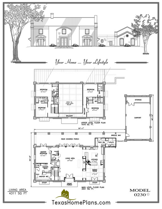 texas home plans - TEXAS TRADITIONAL- HOMES - Page 14-15