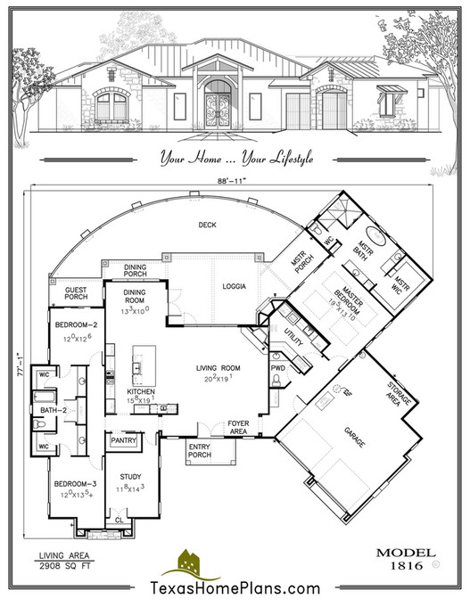 texas home plans - TEXAS TRADITIONAL- HOMES - Page 54-55