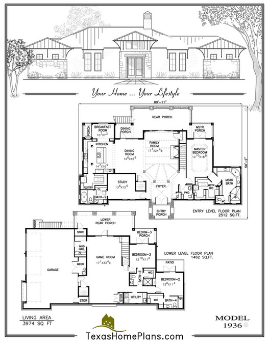 texas home plans - TEXAS TRADITIONAL- HOMES - Page 56-57