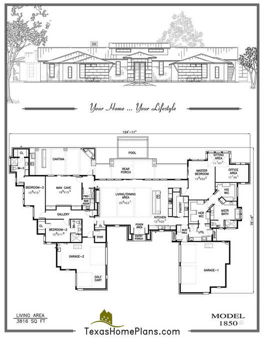 texas home plans - TEXAS CONTEMPORARY-HOMES - Page 38-39