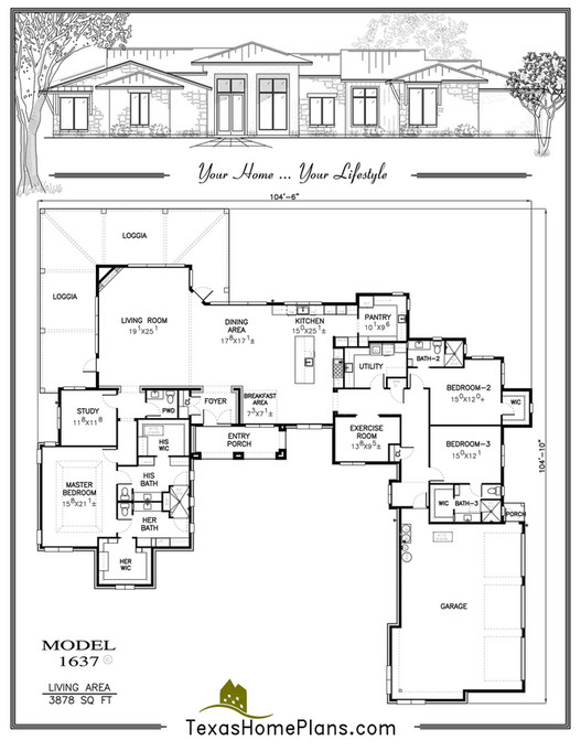 texas home plans - TEXAS CONTEMPORARY-HOMES - Page 34-35
